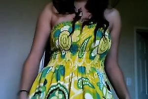 Gorgeous large boobed hawt dark brown sexpot tickled herself on livecam