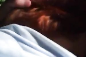 Cute and fat redhead is vehement with my knob in her hands