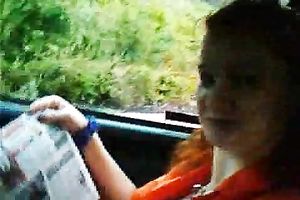 Ginger haired fat housewife joyfully exposes her hairy cunt