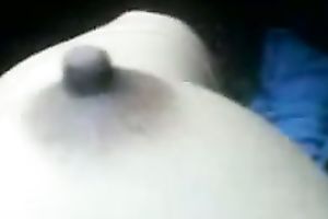 Pale skin slutty Indian non-professional babe filmed exposed on webcam