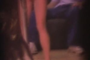 Slutty hirsute redhead stripper Paige flashes her wazoo and love bubbles near the pole