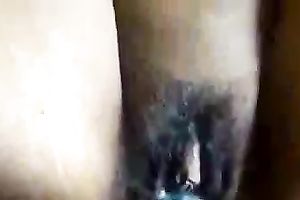 My creamed up large hard schlong in the hirsute pussy of my chick