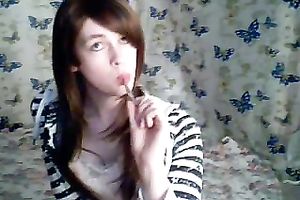 Hot and adorable girlfriend stroking my wang and getting her hands immodest with sticky jism