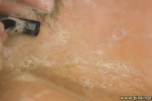 Cute white girlfriend playing with her bestfriend in the baths