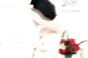 Sex-starved cheerleader rubs her love tunnel and sniffs her undies