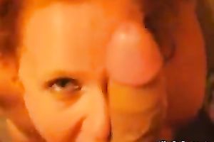 Red head mad bitch greedily swallows sugary bonker