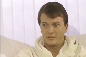 Two breasty golden-haired lesbo sweethearts have pleasure on the sofa