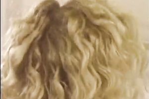 Two breasty golden-haired lesbo sweethearts have pleasure on the sofa