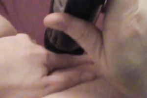 White chunky MILF ravishing her cookie with large sex toy