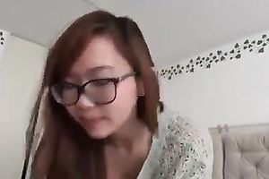 Asian 18 yo girlie engulfing my wang balls unfathomable in POV