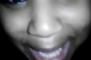 Hot and playful swarthy legal age teenager enjoys my large dark wang on web camera