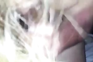 Busty blonde strumpet blows my shaft for a mouthful of cum