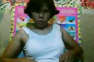 Serious looking but perverted short haired Filipina 45 yo slutwife showed billibongs