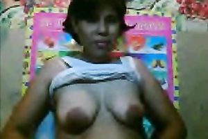 Serious looking but perverted short haired Filipina 45 yo slutwife showed billibongs