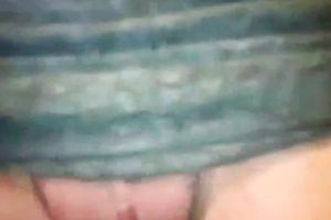 Cute and nasty white housewife in man's shirt flashes her wet crack closeup