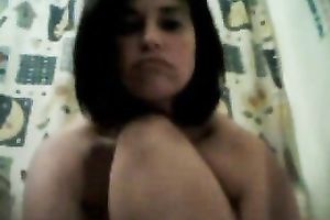 Masturbation solo of my frisky brunette hair playgirl in baths