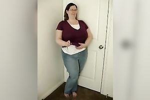 My hawt bulky wifey shows me striptease and in nature's garb dance