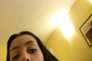 Amazing brunette hair cutie with soft lips blows my cock