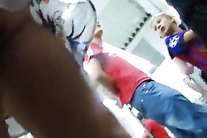 Milf lacking pants acquires caught on a voyeur's cam in a shop