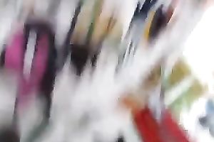 Milf lacking pants acquires caught on a voyeur's cam in a shop