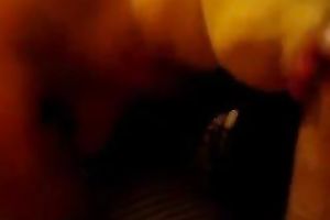 Masturbating my moist snatch and licking his hard penis