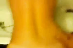 Pounding my blond wife's cum-hole from behind in the bath