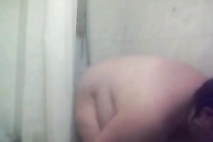 Dirty like mud and awful fatso was flashing her huge knockers in the shower