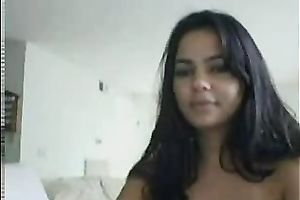 Stunning black skin Indian beauty on livecam showing off