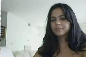 Stunning black skin Indian beauty on livecam showing off