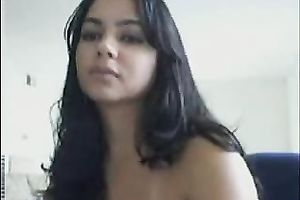 Stunning black skin Indian beauty on livecam showing off