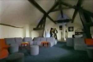 Bitchy blondie got invaded by several excited freaks