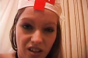 Naughty white GF dresses up like a sluttu nurse for her stud