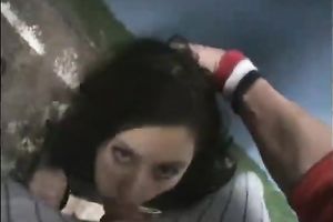 Brunette chick loved to acquire her cum-hole and face hole drilled hard