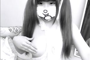 This pigtailed Asian web camera model makes me trickle and she is not camera shy