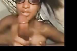 My pretty and sexy swarthy girlfriend in glasses receives facialized