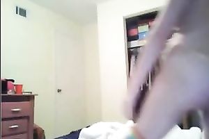 Zealous bright dyed haired redhead was teasing herself with vibe