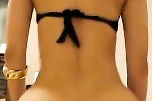 Sizzling dark brown girlfriend riding my wang in reverse cowgirl position