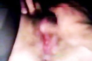 Fingering and jerking off my MILF's leaking moist hairy pussy