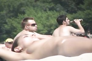 That chap had small brunette hair girlfriend on the in nature's garb beach