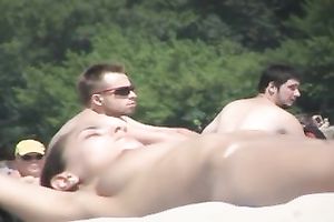 That chap had small brunette hair girlfriend on the in nature's garb beach