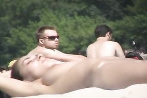 That chap had small brunette hair girlfriend on the in nature's garb beach