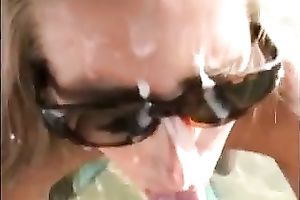 Nasty woman engulfing my weenie outdoor so this babe acquires huge facial