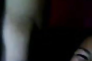 Amateur quite buxom Asian slut was mouthfucked on web camera
