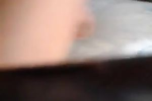 Soaking soaked snatch stretched with large pink sex toy in my GF's homemade clip