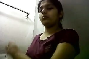 Dark haired dilettante Indian housewife was exposing her taut large love muffins