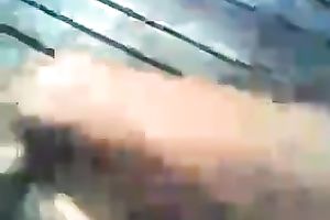 Amateur brunette sucks large ramrod standing on her knees on a pov camera