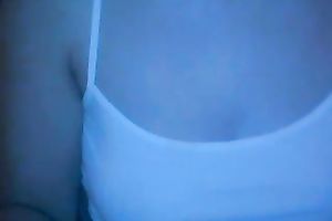 Webcam sweetheart showed off her constricted titties and fingered her pleasant snatch