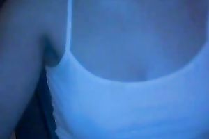 Webcam sweetheart showed off her constricted titties and fingered her pleasant snatch