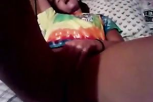 Petite girlfriend opens up her legs and masturbates