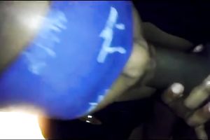 Trashy big beautiful woman ebon hoe with large lips sucks my bbc blindfolded